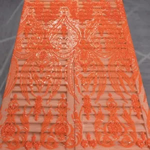 dazzling orange abstractly geometric pattern sequin