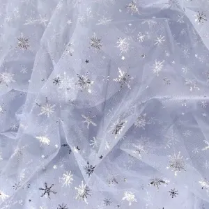lovely snowflake fabric for making frozen princess dresses