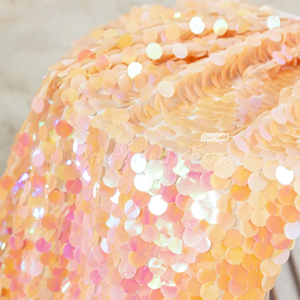 iridescent tangerine sequin fabric for making stunning prom dresses iridescent tangerine sequin fabric for making stunning prom dresses