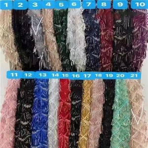 sequin tassel rhombus mesh fabric color chart