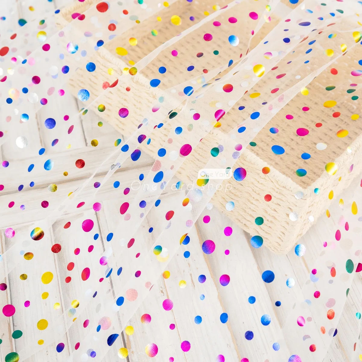 colorful dot mesh fabric for birthday party gowns