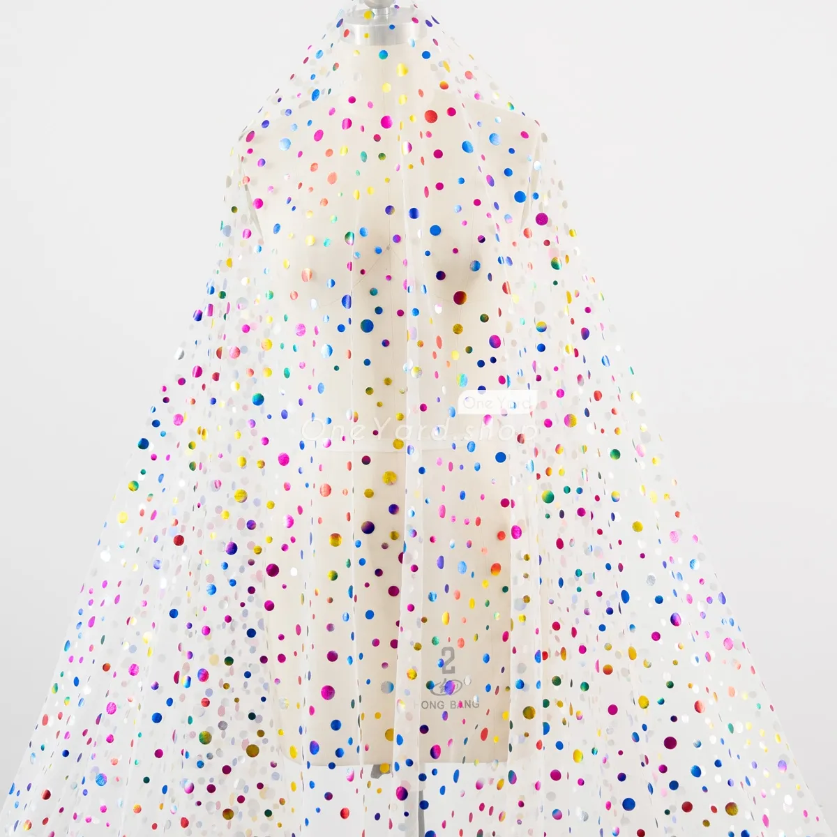 colorful dot mesh fabric for party decor