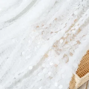 Milk White 18mm Mermaid Sequin Dress Fabric by the Yard