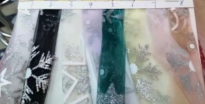 glitter snowflake mesh fabric color chart