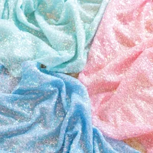 lightweight lurex material iridescent sequin fabric