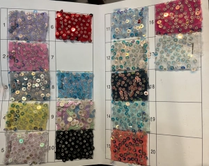 dazzling 3mm disc sequins densely packed color chart