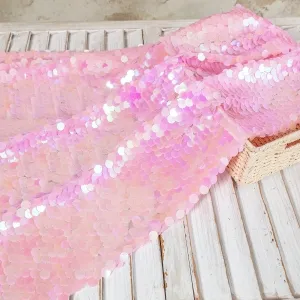 Beautiful Iridescent Pink 18mm Scale Sequin Fabric