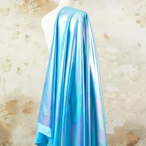 Cool Iridescent Blue Stretch Lame Fabric for Leggings