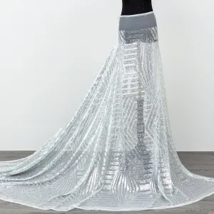 silver bombshells shiny sequin fabric