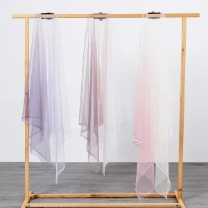 silver glitters glued ombre tulle fabric sold by the yard