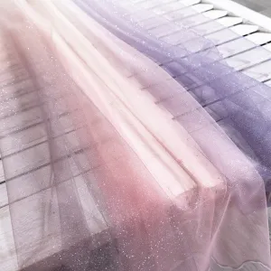 sparkly metallic glitter gradient color mesh material