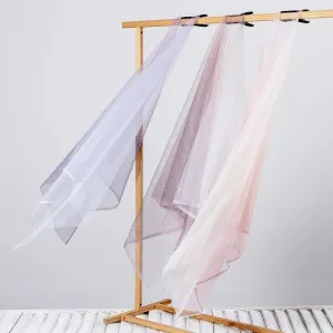 subtly silver glitter glued slightly stiff ombre tulle