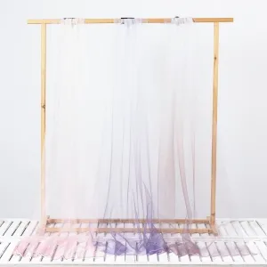 subtly silver glitters glued ombre color stiff tulle mesh