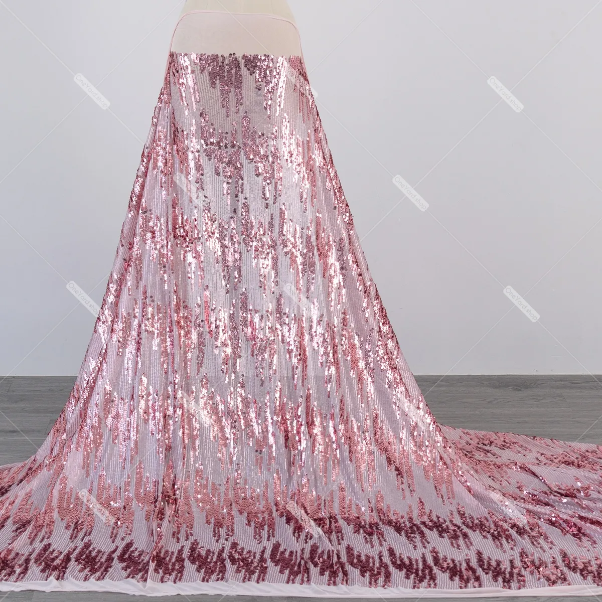 vintage rose stretchy sequin material for dresses
