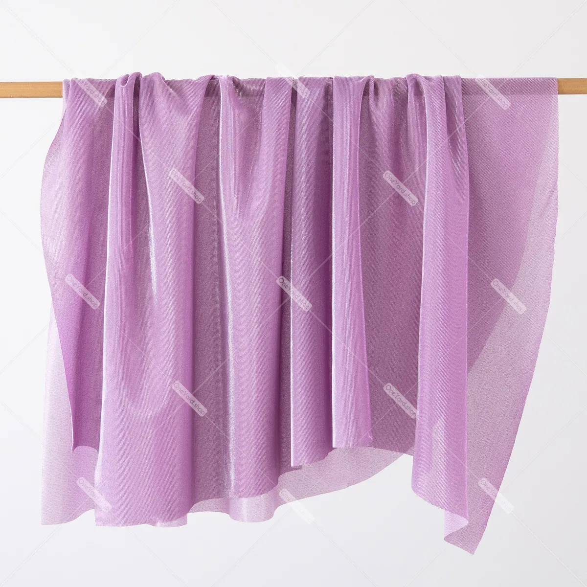 glossy light purple smooth stretch soft lurex fabric