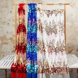 dazzling multi color sequin fabric