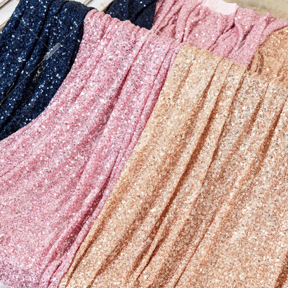 high shine micro sequin comfortable stretch fabric