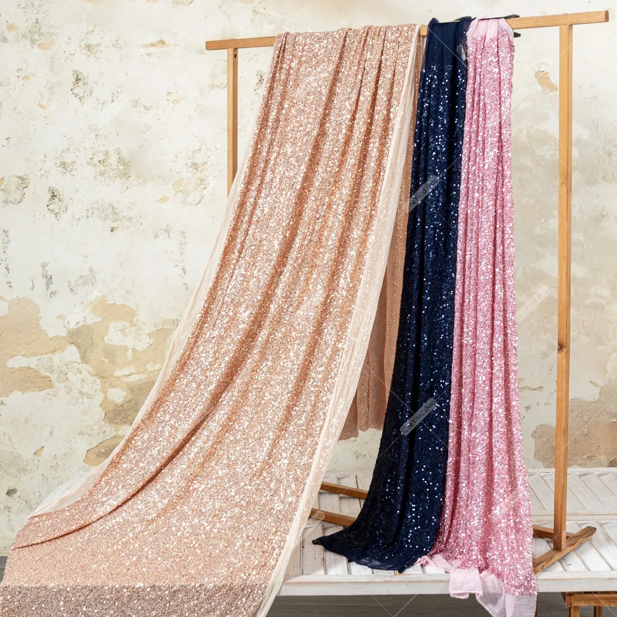 high shine stretch sequin fabric