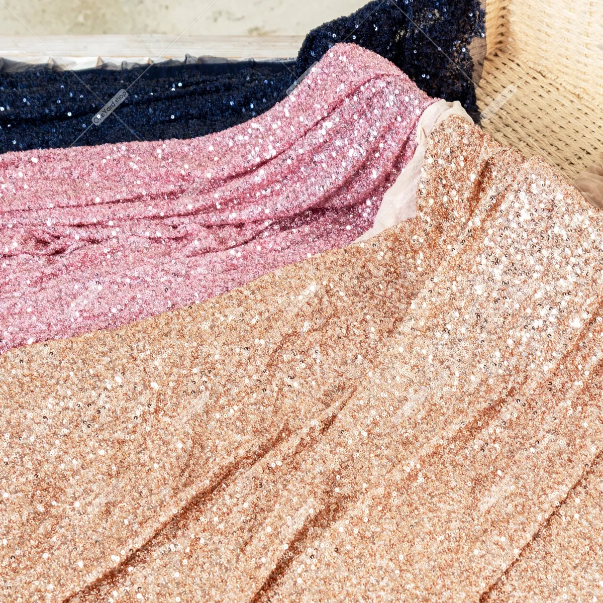 stretch sequin fabric for form fitting silhouettes