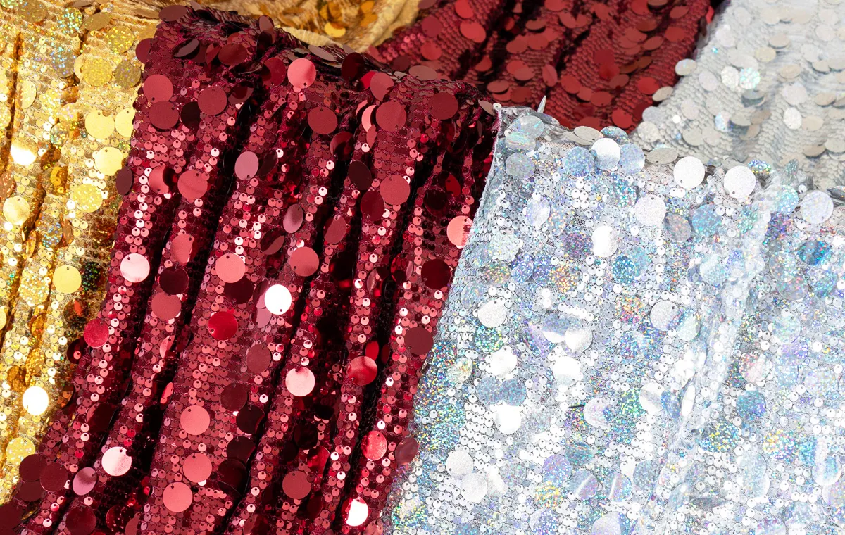 5 and 18mm mixed big sequin fabrics