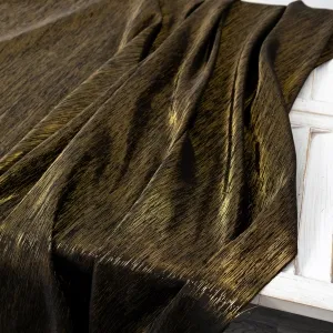 Metallic Filiform Black and Gold Thick Lurex Fabric