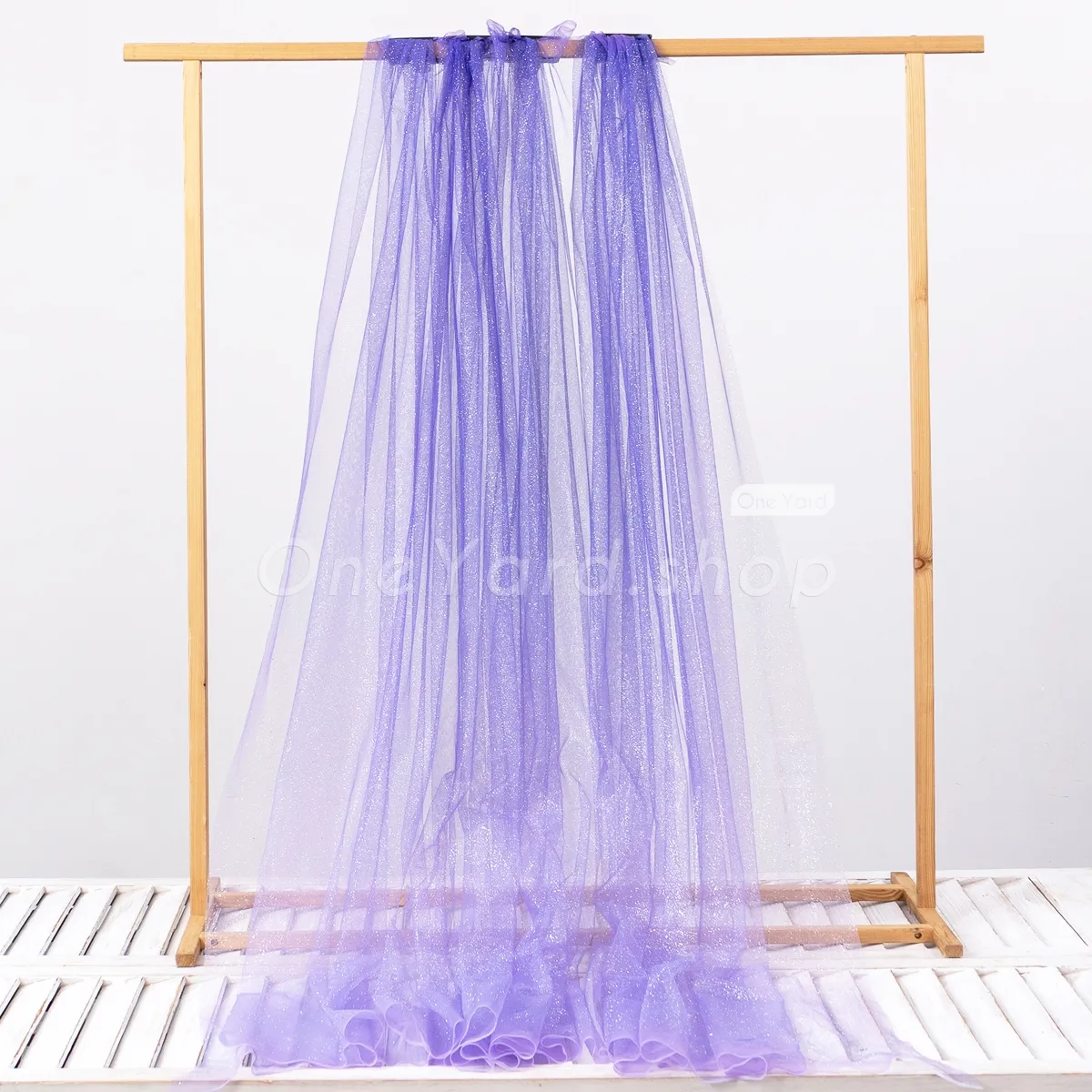 glitter ombre bluish purple tulle fabric