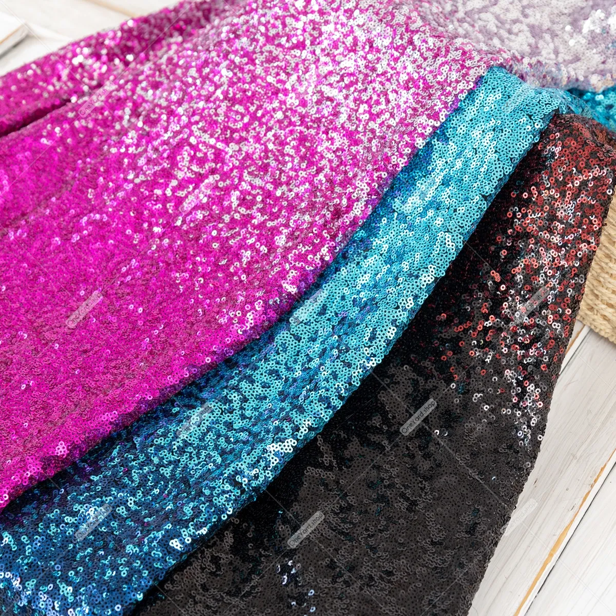 gradient color metallic sequin material for party decorations