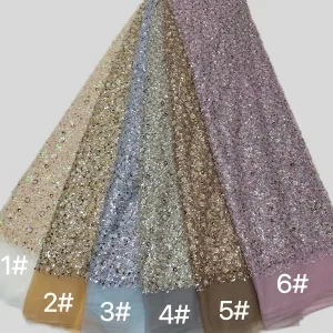 stunning beading fabric for bridal evening gowns