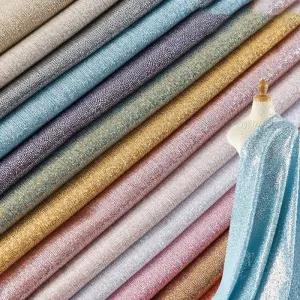 ribbed laser dot 4 way stretch shiny lame fabric