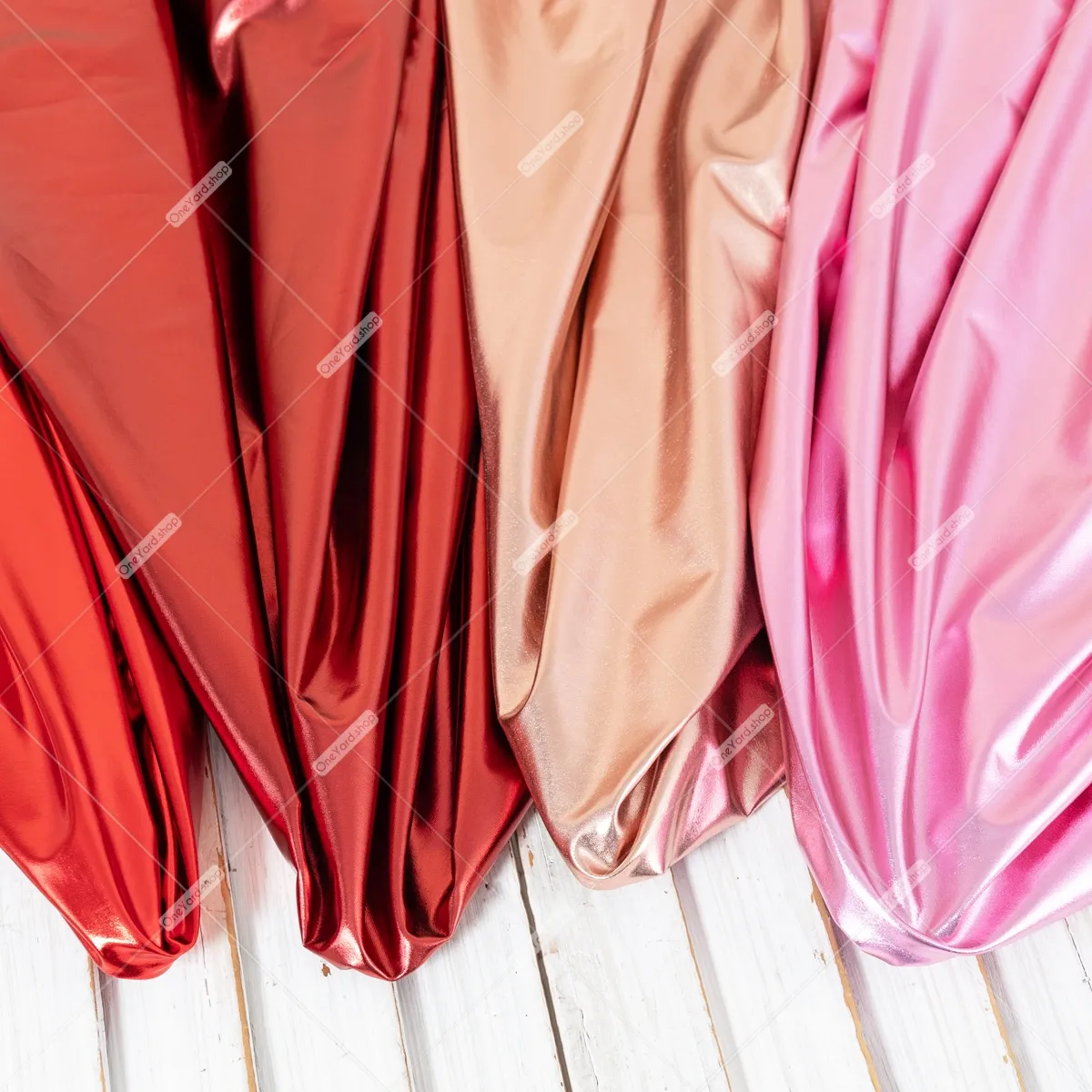 glossy solid stretch spandex foil fabric