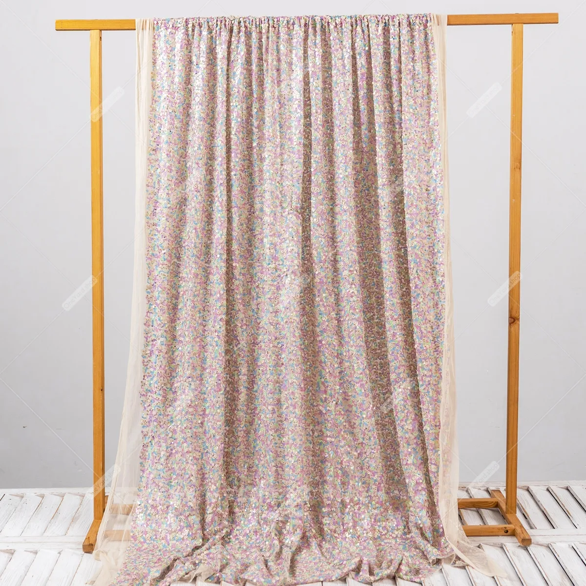 multicolored vintage mauve sequin fabric for evening wear