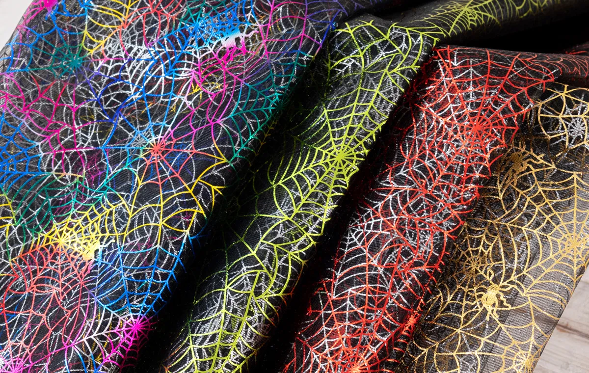 Halloween spider web mesh fabrics