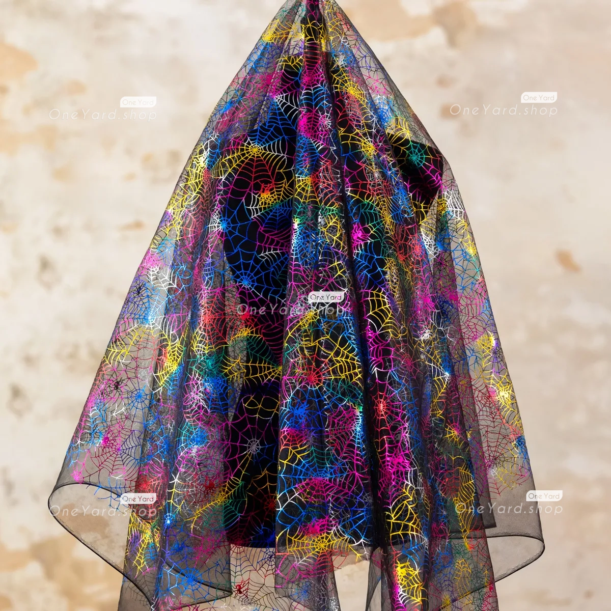 multi color spider web mesh for halloween decorations