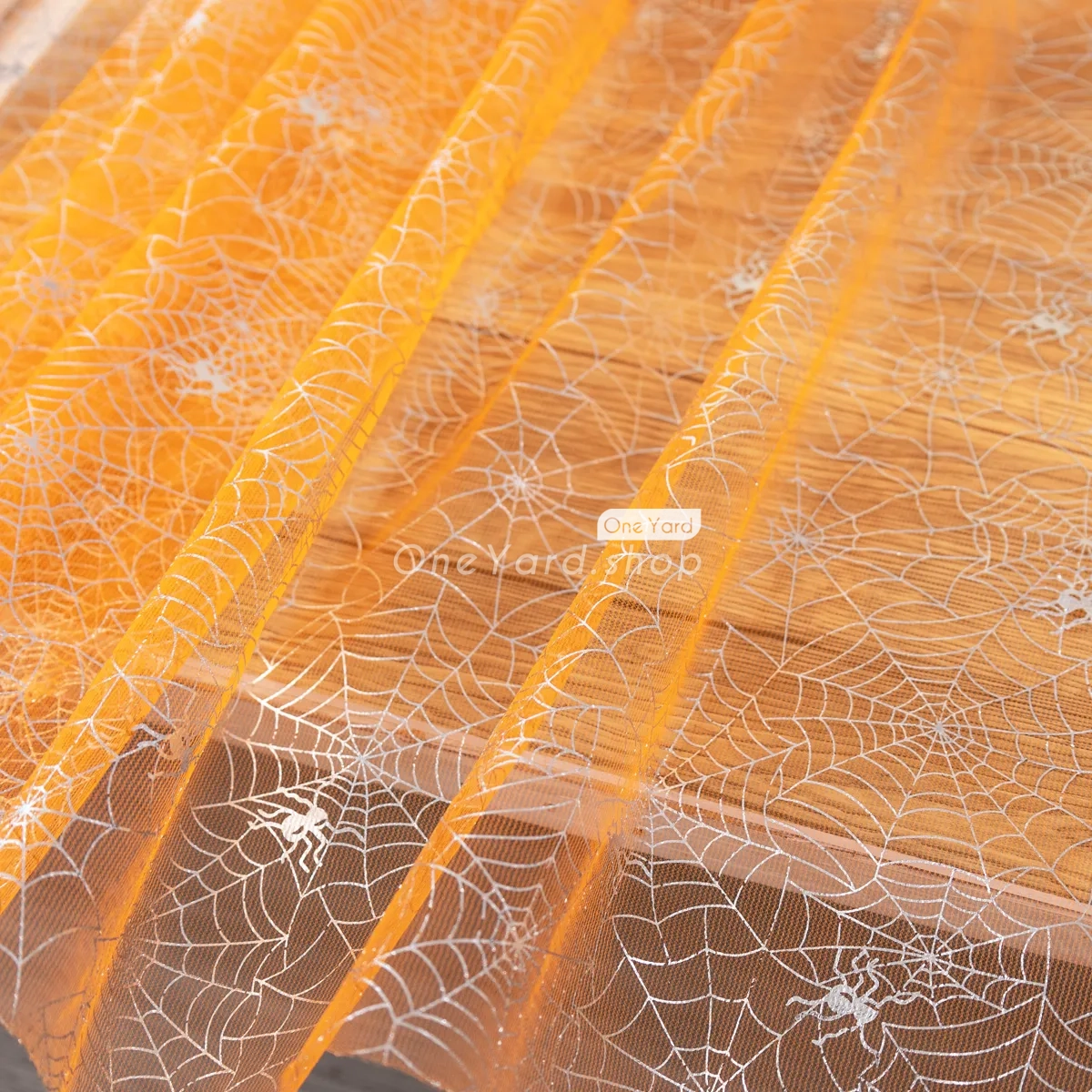 spider web pattern orange mesh for Halloween costumes