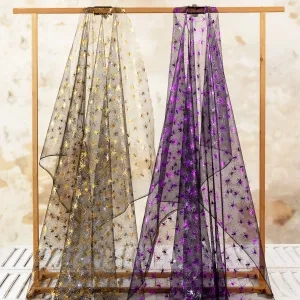 metallic foil gold or magenta spider decorative fabric