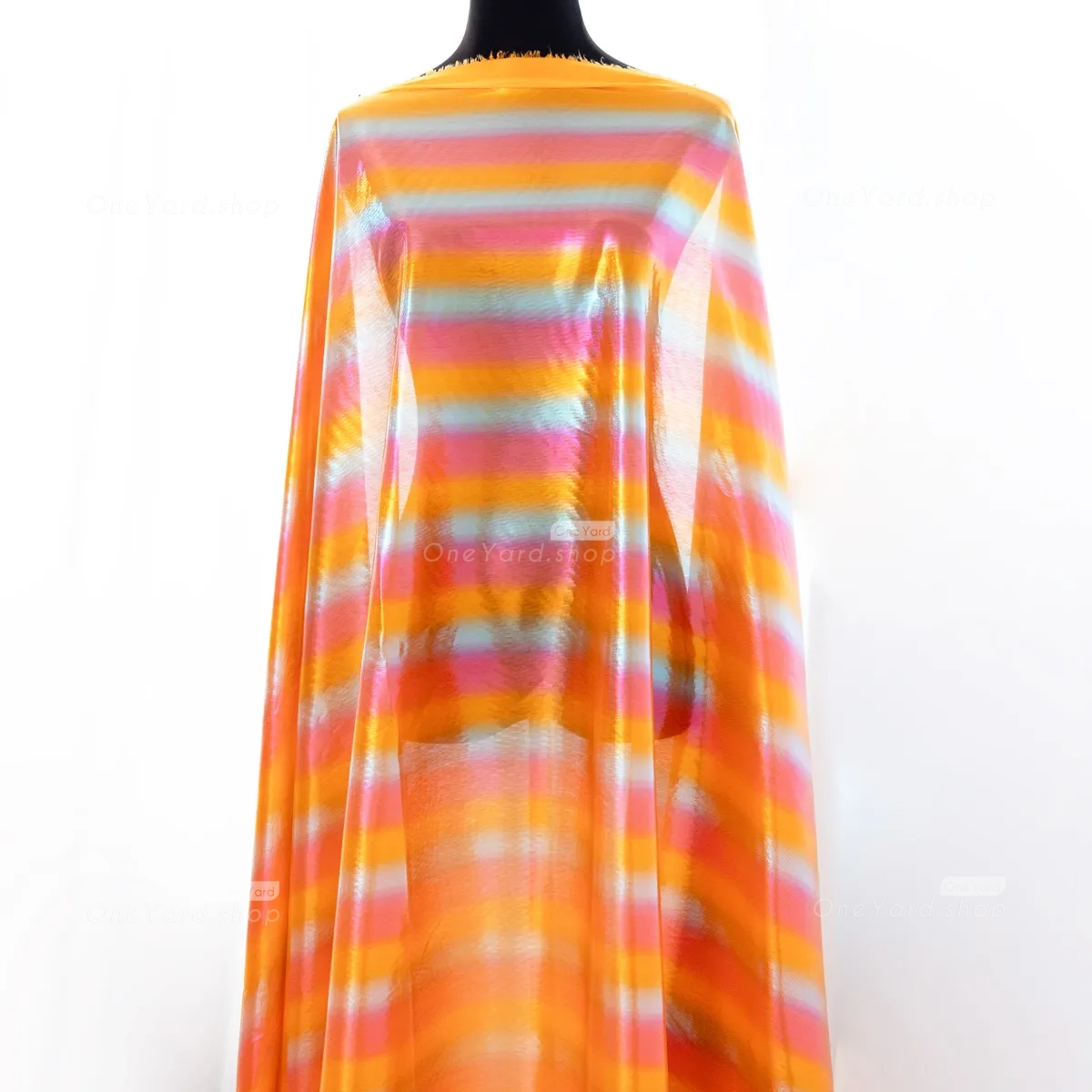 orange and yellow ombre lame fabric