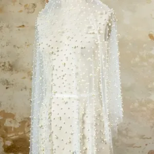 Ivory Pearl Embellished Tulle Fragility