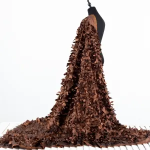 distinctive 3d leaf coffee taffeta versatile fabric
