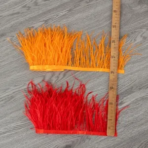 flowy ostrich hair feather trim