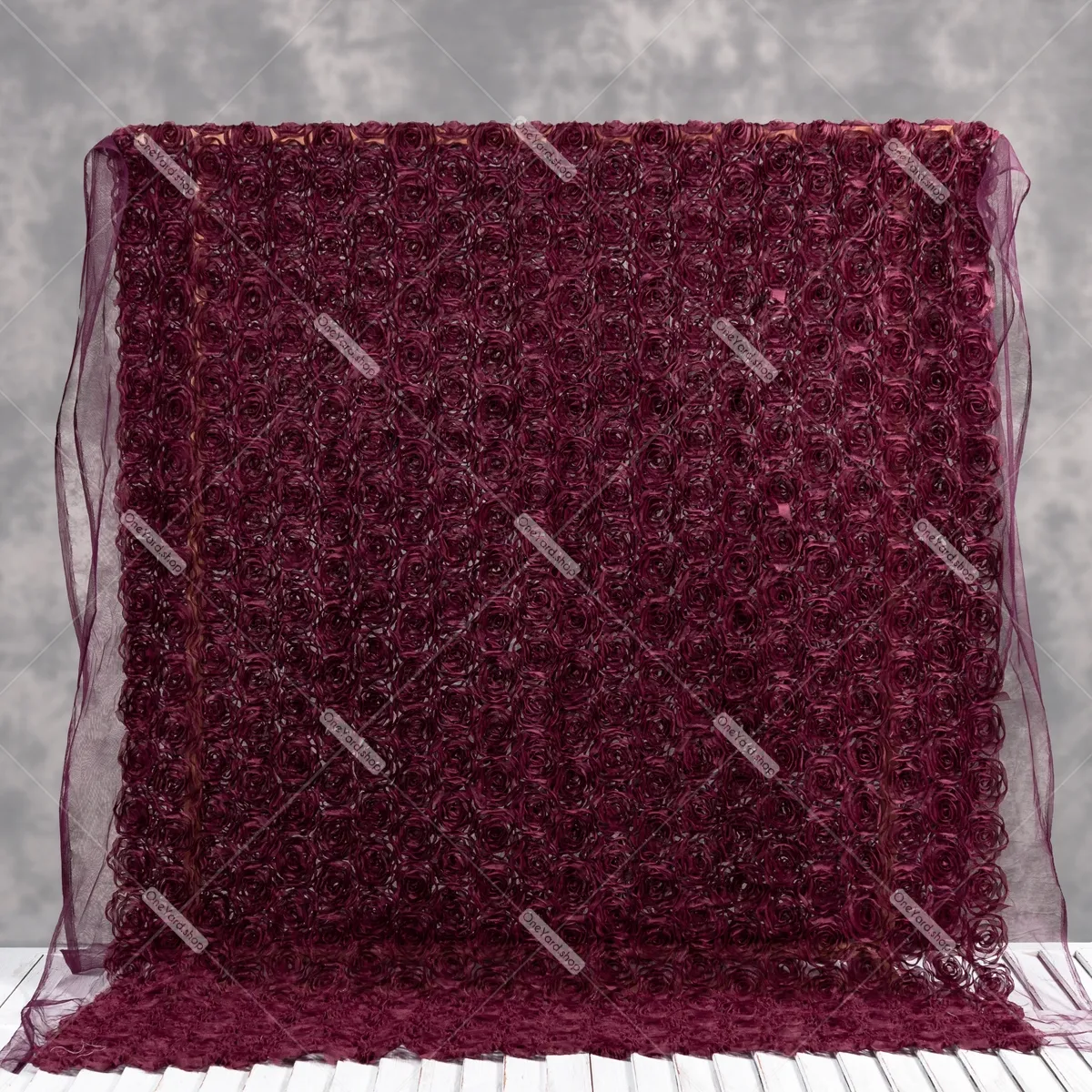 merlot wine color 3d rose blossom lace fabric sold by the yard merlot wine color 3d rose blossom lace fabric sold by the yard