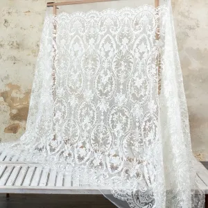 abstract pattern heavy thick embroidery winter lace fabric