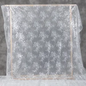 luxury sequinned floral lace material