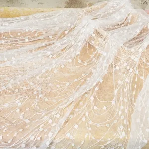 sequinned tassel lace material
