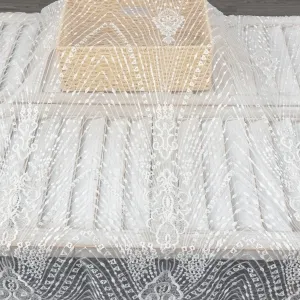 clear sequin wave pattern shiny lace