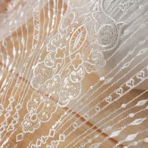 clear sequins beaded tassel lace