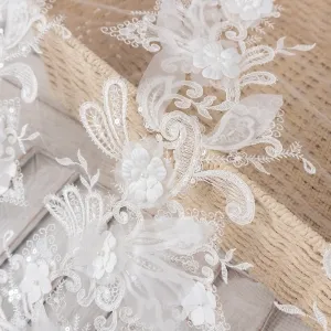 pearled 3D flower lace