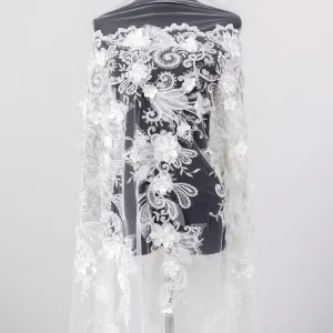 pearled ivory 3d eucharis floral lace