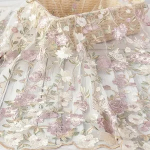 embroidered flower fabric