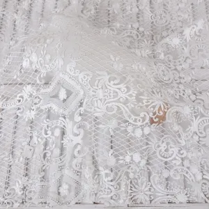 ivory embroidery lace fabric