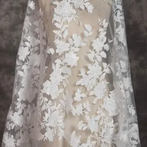 sequinned flower leaf embroidery lace
